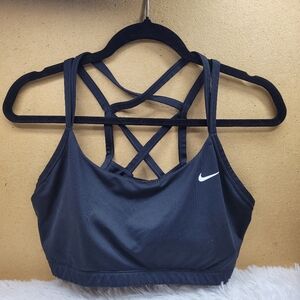 Nike Strappy Womens XS Light Support Black Sports Bra AQ8686-010  Size XL
